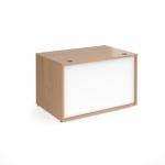 Denver reception straight base unit 1200mm - beech with white panels RU12D-BWH