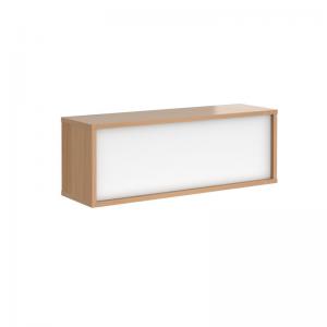 Denver reception straight top unit 1200mm - beech with white panels