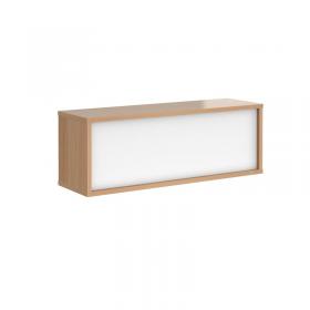 Denver reception straight top unit 1200mm - beech with white panels RU12H-BWH