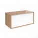 Denver reception straight base unit 1600mm - beech with white panels RU16D-BWH