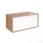 Denver reception straight base unit 1600mm - beech with white panels RU16D-BWH
