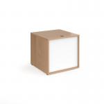 Denver reception straight base unit 800mm - beech with white panels RU8D-BWH