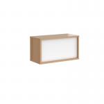 Denver reception straight top unit 800mm - beech with white panels