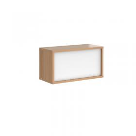 Denver reception straight top unit 800mm - beech with white panels RU8H-BWH