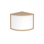 Denver reception 90° corner base unit 800mm - beech with white panels RUC8D-BWH