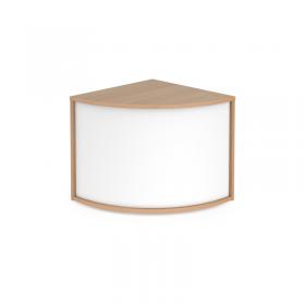 Denver reception 90° corner base unit 800mm - beech with white panels RUC8D-BWH