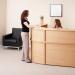 Denver reception 45° curved base unit 1800mm - beech with white panels RUHC18D-BWH