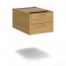 Maestro 25 shallow 2 drawer fixed pedestal for 600mm deep desks - oak S2FO