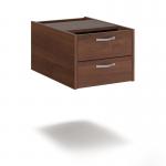 Maestro 25 shallow 2 drawer fixed pedestal for 600mm deep desks - walnut S2FW