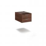 Maestro 25 shallow 2 drawer fixed pedestal for 600mm deep desks - walnut S2FW