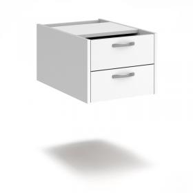 Maestro 25 shallow 2 drawer fixed pedestal for 600mm deep desks - white S2FWH