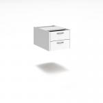Maestro 25 shallow 2 drawer fixed pedestal for 600mm deep desks - white S2FWH