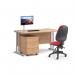 Maestro 25 straight desk 1200mm x 800mm with black cantilever frame and 3 drawer pedestal - beech SBK312B