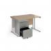 Maestro 25 bundle straight 1200 desk, silver leg frame and silver steel ped - Kendal Oak SBS12KO
