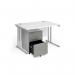 Maestro 25 bundle straight 1200 desk, silver leg frame and silver steel ped - White SBS12WH