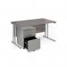 Maestro 25 bundle straight 1400 desk, silver leg frame and silver steel ped - Grey Oak SBS14GO