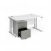 Maestro 25 bundle straight 1400 desk, silver leg frame and silver steel ped - White SBS14WH