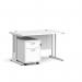 Maestro 25 straight desk 1200mm x 800mm with white cantilever frame and 2 drawer pedestal - white SBWH212WH