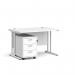 Maestro 25 straight desk 1200mm x 800mm with white cantilever frame and 3 drawer pedestal - white SBWH312WH