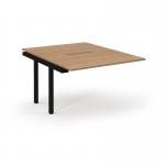 Connex Scalloped 1200 x 1600 x 725mm Back to Back Add On Bay - Black Frame Beech Top SCO1216-AB-K-B