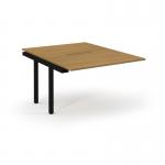 Connex Scalloped 1200 x 1600 x 725mm Back to Back Add On Bay - Black Frame Oak Top SCO1216-AB-K-O