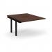 Connex Scalloped 1200 x 1600 x 725mm Back to Back Add On Bay - Black Frame Walnut Top SCO1216-AB-K-W