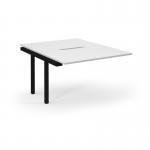 Connex Scalloped 1200 x 1600 x 725mm Back to Back Add On Bay - Black Frame White Top SCO1216-AB-K-WH