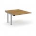 Connex Scalloped 1200 x 1600 x 725mm Back to Back Add On Bay - Silver Frame Oak Top SCO1216-AB-S-O