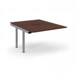Connex Scalloped 1200 x 1600 x 725mm Back to Back Add On Bay - Silver Frame Walnut Top SCO1216-AB-S-W