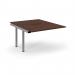 Connex Scalloped 1200 x 1600 x 725mm Back to Back Add On Bay - Silver Frame Walnut Top SCO1216-AB-S-W