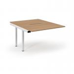 Connex Scalloped 1200 x 1600 x 725mm Back to Back Add On Bay - White Frame Beech Top SCO1216-AB-WH-B