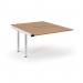 Connex Scalloped 1200 x 1600 x 725mm Back to Back Add On Bay - White Frame Beech Top SCO1216-AB-WH-B