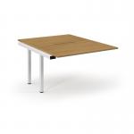 Connex Scalloped 1200 x 1600 x 725mm Back to Back Add On Bay - White Frame Oak Top SCO1216-AB-WH-O