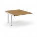 Connex Scalloped 1200 x 1600 x 725mm Back to Back Add On Bay - White Frame Oak Top SCO1216-AB-WH-O