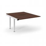 Connex Scalloped 1200 x 1600 x 725mm Back to Back Add On Bay - White Frame Walnut Top SCO1216-AB-WH-W