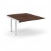 Connex Scalloped 1200 x 1600 x 725mm Back to Back Add On Bay - White Frame Walnut Top SCO1216-AB-WH-W