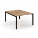 Connex Scalloped 1200 x 1600 x 725mm Back to Back Desk ( 2 x 1200mm ) - Black Frame / Beech Top SCO1216-K-B