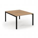 Connex Scalloped 1200 x 1600 x 725mm Back to Back Desk ( 2 x 1200mm ) - Black Frame Beech Top SCO1216-K-B