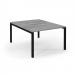 Connex Scalloped 1200 x 1600 x 725mm Back to Back Desk ( 2 x 1200mm ) - Black Frame / Grey Oak Top SCO1216-K-GO