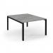 Connex Scalloped 1200 x 1600 x 725mm Back to Back Desk ( 2 x 1200mm ) - Black Frame Grey Oak Top SCO1216-K-GO