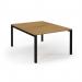 Connex Scalloped 1200 x 1600 x 725mm Back to Back Desk ( 2 x 1200mm ) - Black Frame Oak Top SCO1216-K-O