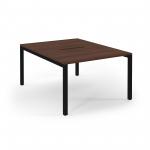 Connex Scalloped 1200 x 1600 x 725mm Back to Back Desk ( 2 x 1200mm ) - Black Frame / Walnut Top SCO1216-K-W