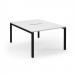 Connex Scalloped 1200 x 1600 x 725mm Back to Back Desk ( 2 x 1200mm ) - Black Frame / White Top SCO1216-K-WH