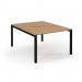 Connex Scalloped 1200 x 1600 x 725mm Back to Back Starter Bay - Black Frame Beech Top SCO1216-SB-K-B