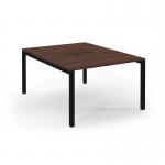 Connex Scalloped 1200 x 1600 x 725mm Back to Back Starter Bay - Black Frame Walnut Top SCO1216-SB-K-W