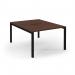 Connex Scalloped 1200 x 1600 x 725mm Back to Back Starter Bay - Black Frame Walnut Top SCO1216-SB-K-W