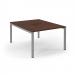 Connex Scalloped 1200 x 1600 x 725mm Back to Back Starter Bay - Silver Frame / Walnut Top SCO1216-SB-S-W