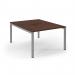 Connex Scalloped 1200 x 1600 x 725mm Back to Back Starter Bay - Silver Frame Walnut Top SCO1216-SB-S-W