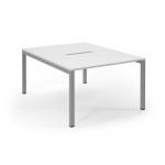 Connex Scalloped 1200 x 1600 x 725mm Back to Back Starter Bay - Silver Frame White Top SCO1216-SB-S-WH