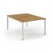 Connex Scalloped 1200 x 1600 x 725mm Back to Back Starter Bay - White Frame Oak Top SCO1216-SB-WH-O